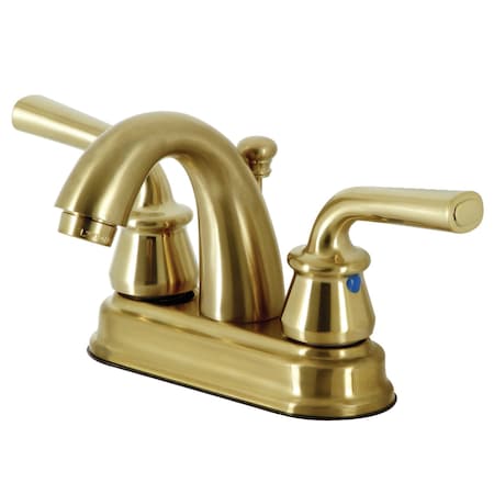 Kingston Brass 4" Centerset Bathroom Faucet with Pop-Up Drain, Brushed Brass KB5617RXL